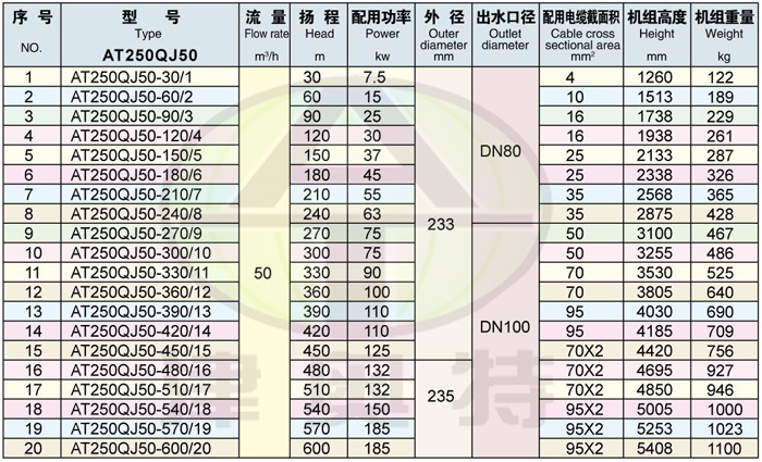 250QJ潜水电泵-河南洛阳潜水泵-井用潜水泵