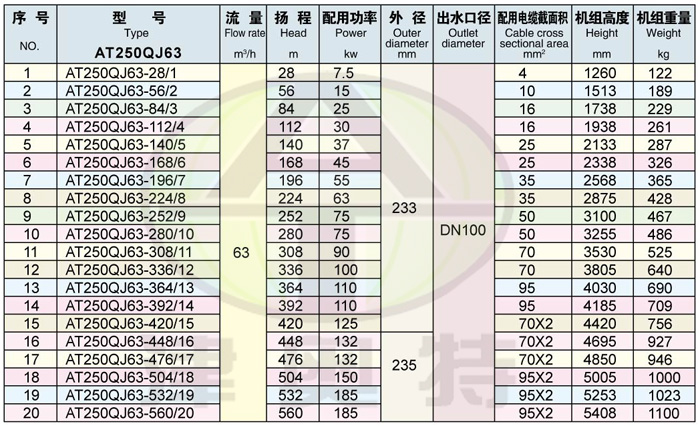 250QJ潜水电泵-河南洛阳潜水泵-井用潜水泵